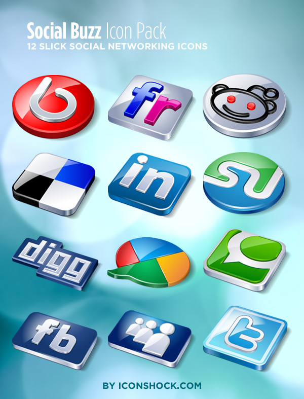 3D Social Buzz Icon Pack 3D Social Buzz Icon Pack